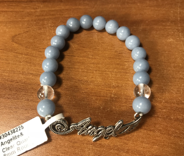 Angelite and Quartz bracelet