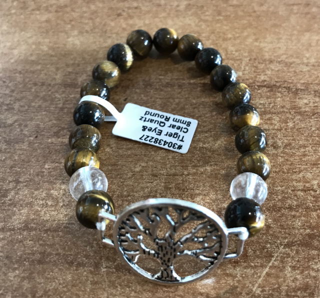 Tiger’s Eye & Quartz charm bracelet 