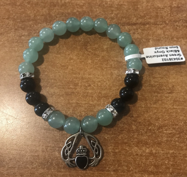 Aventurine & Black Onyx charm bracelet