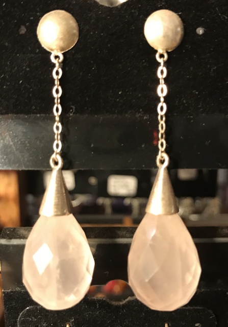 Rose Quartz drop earrings 