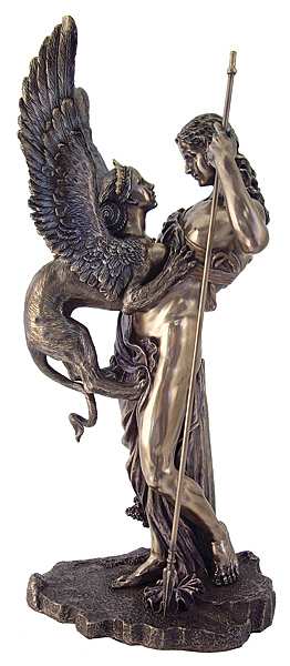 Oedipus & Sphinx (bronze)