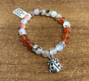 Dendric Agate & Carnelian Charm Bracelet