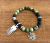 Chrysoprase & Lava Charm Bracelet