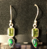 Peridot & black opal earrings