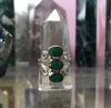Emerald ring 3 stones